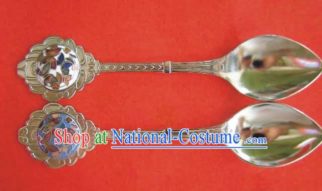 Chinese Cloisonne Coffee Spoon for Lovers_two pieces_1