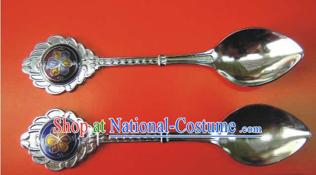 Chinese Cloisonne Coffee Spoon for Lovers_two pieces_2