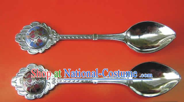 Chinese Cloisonne Coffee Spoon for Lovers_two pieces_3