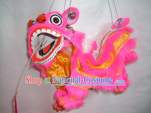 Chinese Classic Handmade Hand Puppet-Peachblow Lion Dance