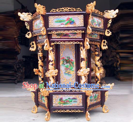 Large Chinese Classical Hand Made Octagonal Dragons Palace Lantern