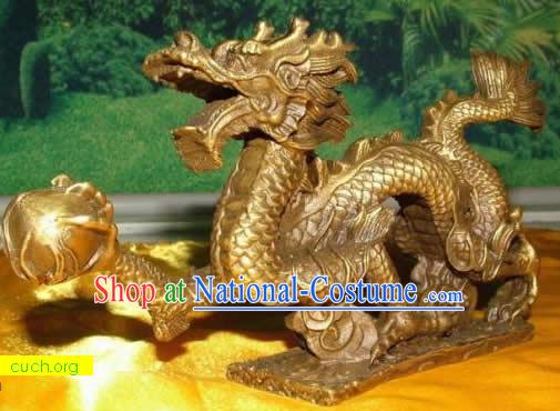 Stunning Chinese Brass Dragon Statue