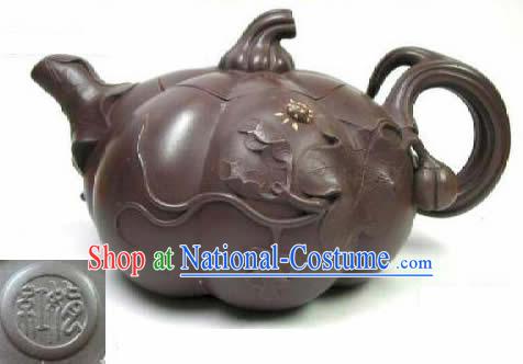 Chinese Hand Made Zisha Teapot-Pumpkin