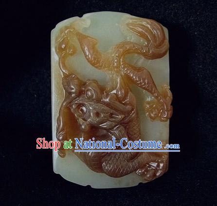 Chinese Dragon Hetian Jade Waist Button