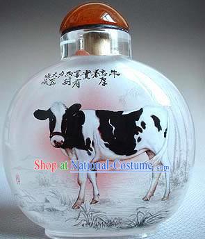 Snuff Bottles With Inside Painting Chinese Zodiac Series-Ox