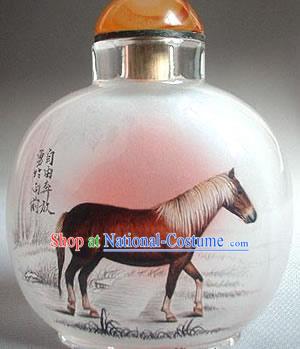 Snuff Bottles With Inside Painting Chinese Zodiac Series-Horse