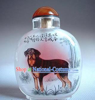 Snuff Bottles With Inside Painting Chinese Zodiac Series-Dog