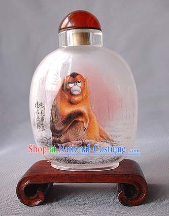 Snuff Bottles With Inside Painting Chinese Zodiac Series-Monkey 1