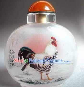 Snuff Bottles With Inside Painting Chinese Zodiac Series-Rooster 1