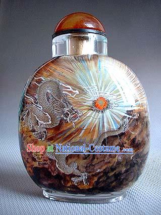 Snuff Bottles With Inside Painting Chinese Animal Series-Dragon Dance