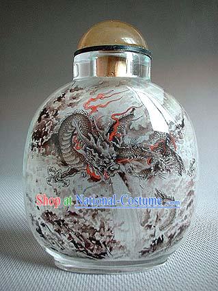 Snuff Bottles With Inside Painting Chinese Animal Series-Water Dragon