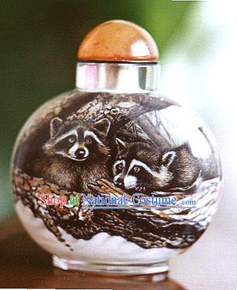 Snuff Bottles With Inside Painting Chinese Animal Series-Palm Civet