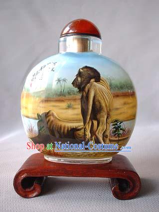 Snuff Bottles With Inside Painting Chinese Animal Series-Lions