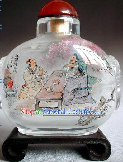 Snuff Bottles With Inside Painting Characters Series-Peach Garden Becoming Brothers