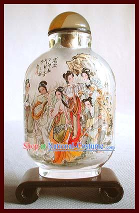 Snuff Bottles With Inside Painting Characters Series-Chinese Palace Girls