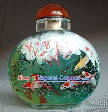 Snuff Bottles With Inside Painting Fishes Series-Lucky Fishes