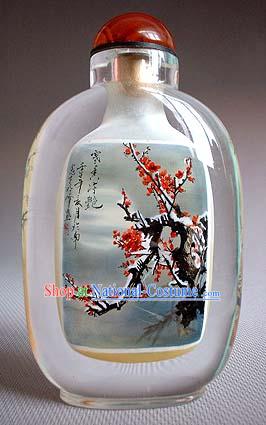 Snuff Bottles With Inside Painting Flower Series-Snow Plum Blossom