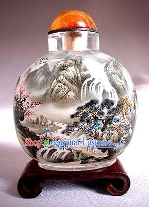 Snuff Bottles With Inside Painting Landscape Series-Chinese Mountain and River