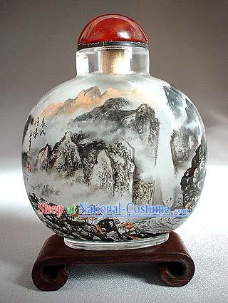 Snuff Bottles With Inside Painting Landscape Series-Chinese Great Mountain