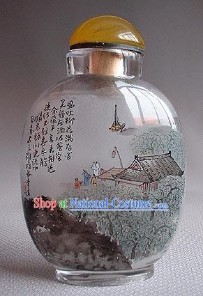 Snuff Bottles With Inside Painting Landscape Series-Saying Bye