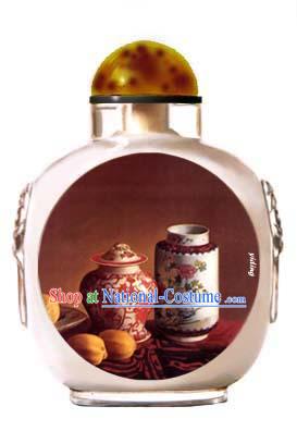 Snuff Bottles With Inside Painting Still Life Series-Chinese Jingde Town Porcelain