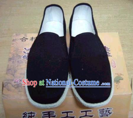 Chinese Hand Made Folk Black Shoes