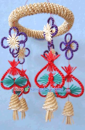 Chinese Hand Made Folk Wheat Stalk Windbell