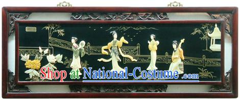 Chinese Palace Hanging Lacquer Ware Mirror Series-Music and Beauties