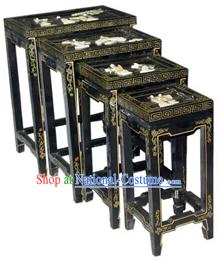 Chinese Classic Lacquer Ware-Square Tea Table