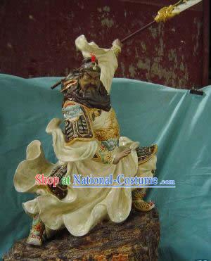 Chinese Porcelain Figurine from Shi Wan-Brave Guan Gong