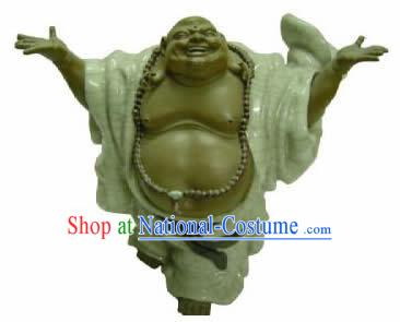 Chinese Porcelain Figurine from Shi Wan-Wise and Happy Monk