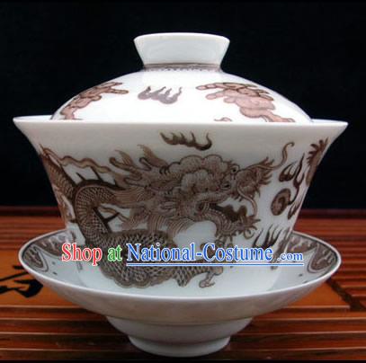 China Jingde Porcelain Masterwork-Dragon Charm Tea Bowl