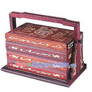 Chinese Red Lucky Fu Mahjong Box