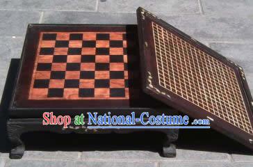 Antique International Chess, Chinese Chess and I-go Rosewood Desk