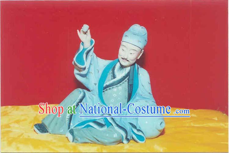 Chinese Hand Painted Sculpture Art of Clay Figurine Zhang-Poet Tai Bai Got Drunk