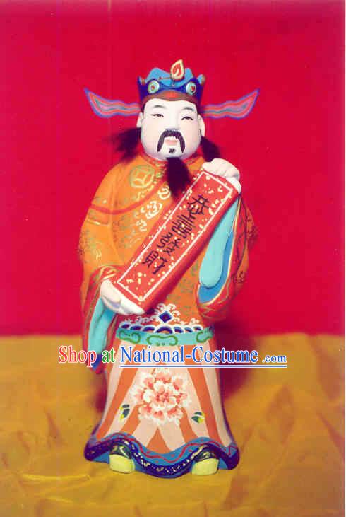 China Painted Sculpture Art of Clay Figurine Zhang-Mammon