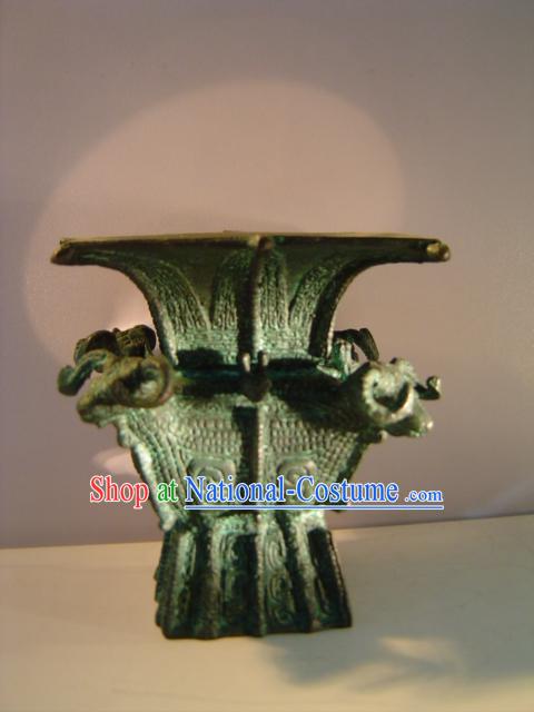 Chinese Classic Archaize Bronze Ware-Four Sheep Fang Zun