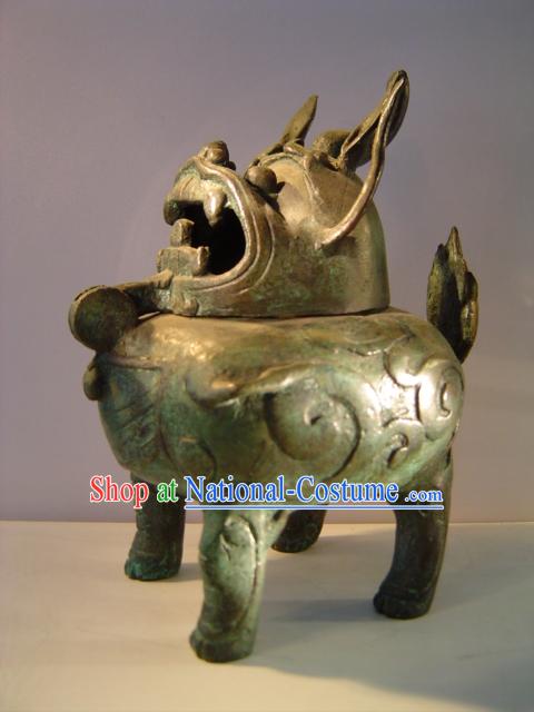 China Classic Archaize Bronze Ware-Kylin_Qi Lin_ Kettle