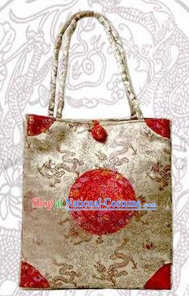 Chinese Handmade Noble Dragons Silk Bag