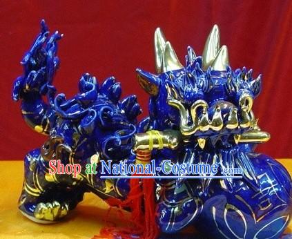 Chinese Stunning Blue Lion King