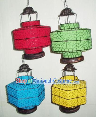 Large Chinese Traditional Silk Iron Lantern