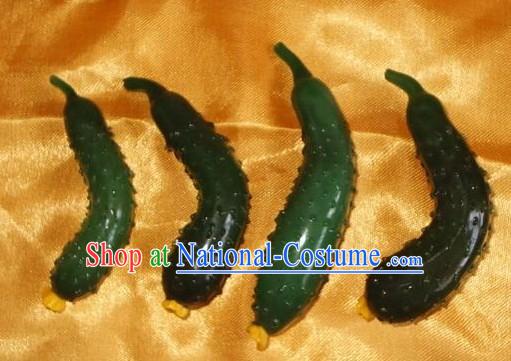 Chinese Classic Coloured Glaze Works-Cucumber_four pieces set_