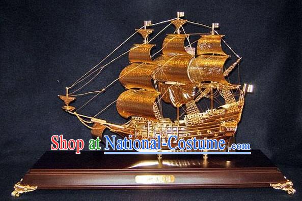 24K Gild Sailing Boat Business Affairs Gift