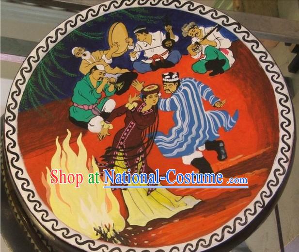 Chinese Classic Hand Painted Colorful Tambourine_Drum_