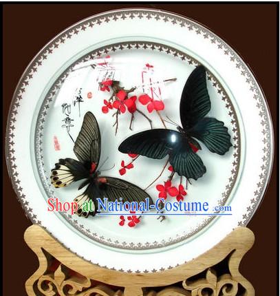 Yunnan Butterfly Porcelain Decoration Plate Handicraft