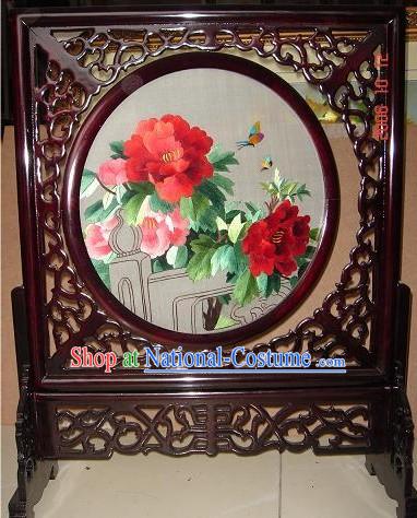 Chinese Classic Double-Sided Embroidery Handicraft-Riches and Honour Peony