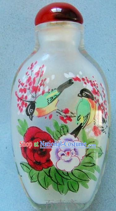 Chinese Classical Snuff Bottle With Inside Painting-Birds and Flowers 1