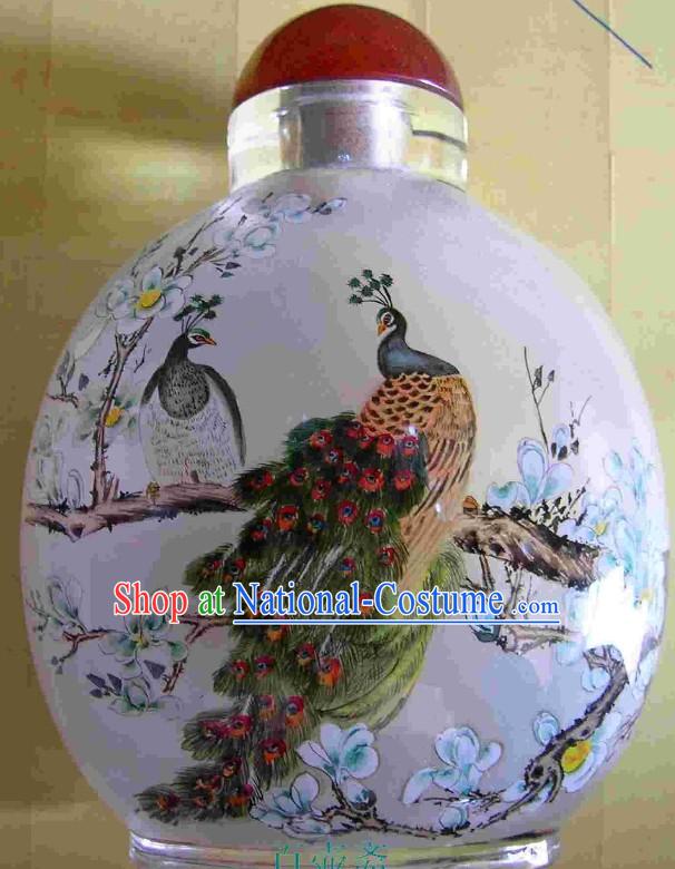 Chinese Classical Snuff Bottle With Inside Painting-Birds and Flowers