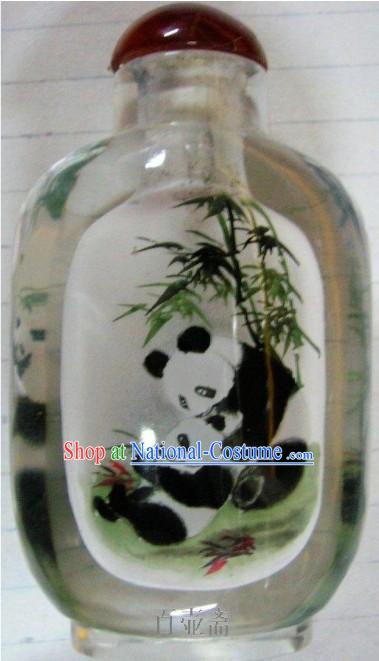 Chinese Classical Snuff Bottle With Inside Painting-Pandas