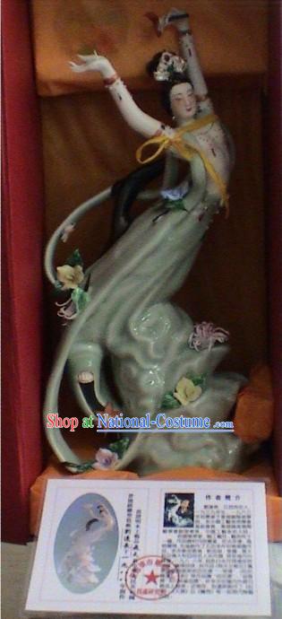 Chinese Stunning Ceramics Statue Collectible-Fei Tian_Flying Fairy_